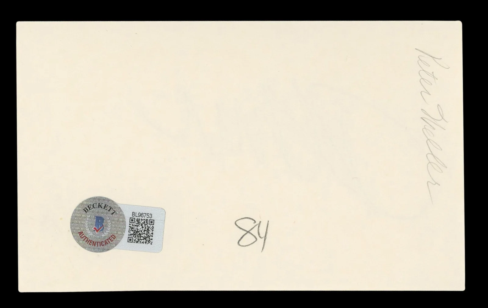 Peter Weller — Peter Weller RoboCop Authentic Signed 3x5 Index Card Autographed BAS #BL96753, image 2