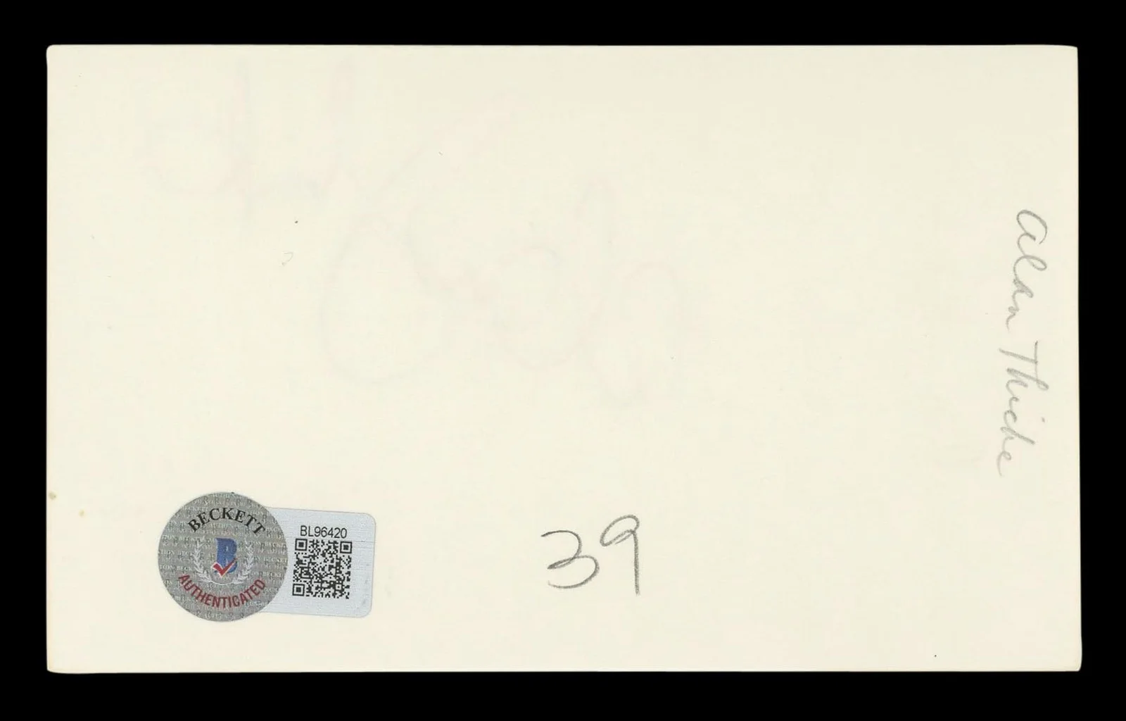 Alan Thicke — Alan Thicke Growing Pains Authentic Signed 3x5 Index Card BAS #BL96420, image 5