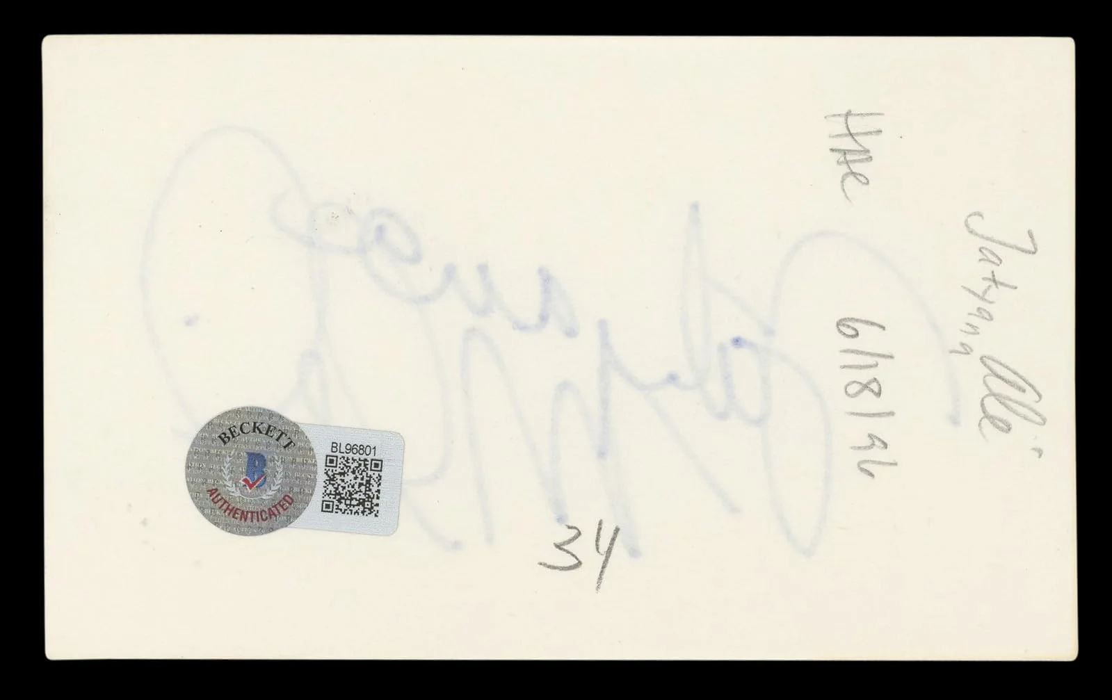 Tatyana Ali — Tatyana Ali Fresh Prince of Bel-Air Authentic Signed 3x5 Index Card BAS #BL96801, изображение 5