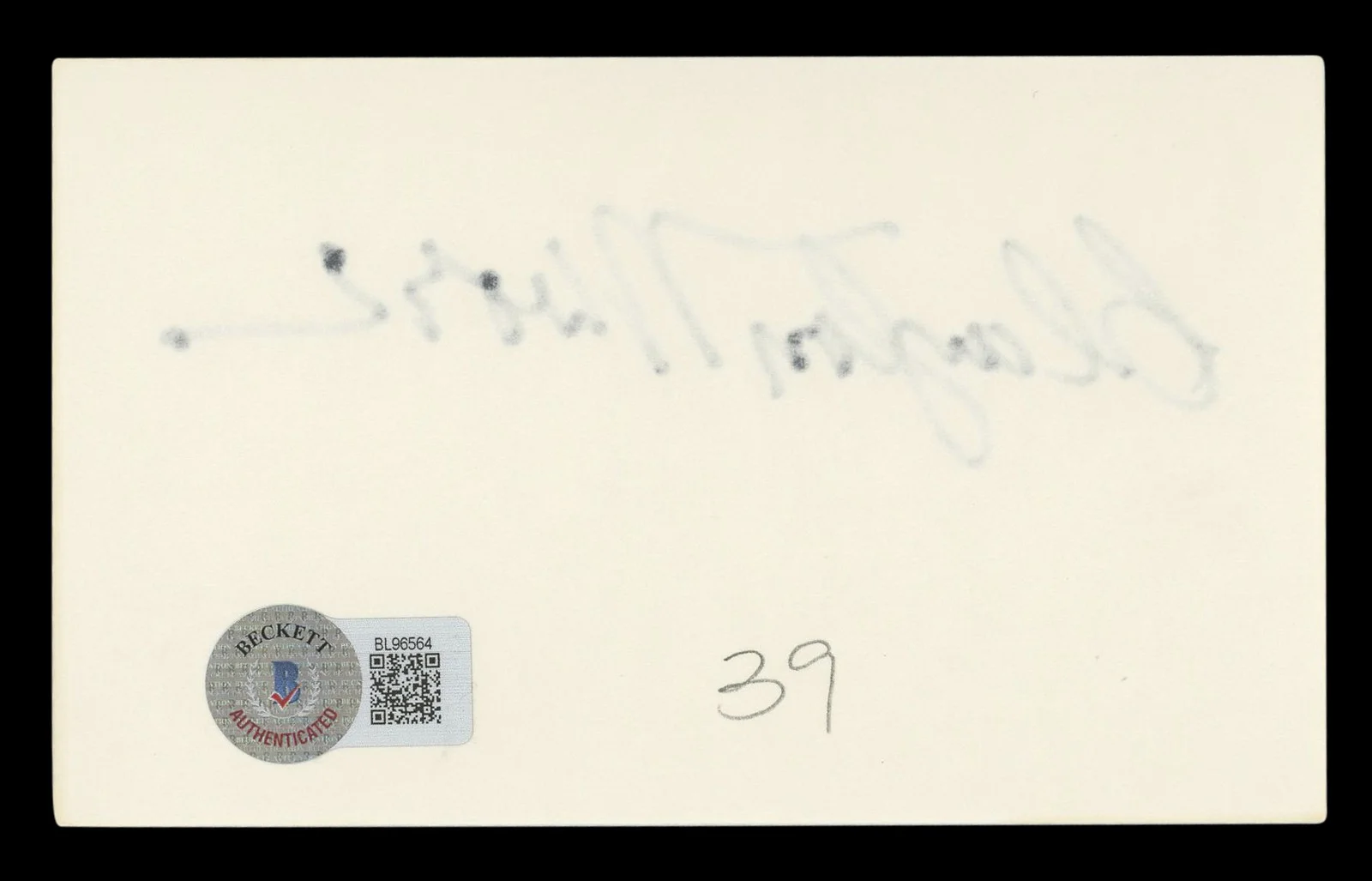 Clayton Moore — Clayton Moore The Lone Ranger Authentic Signed 3x5 Index Card BAS #BL96564, image 2