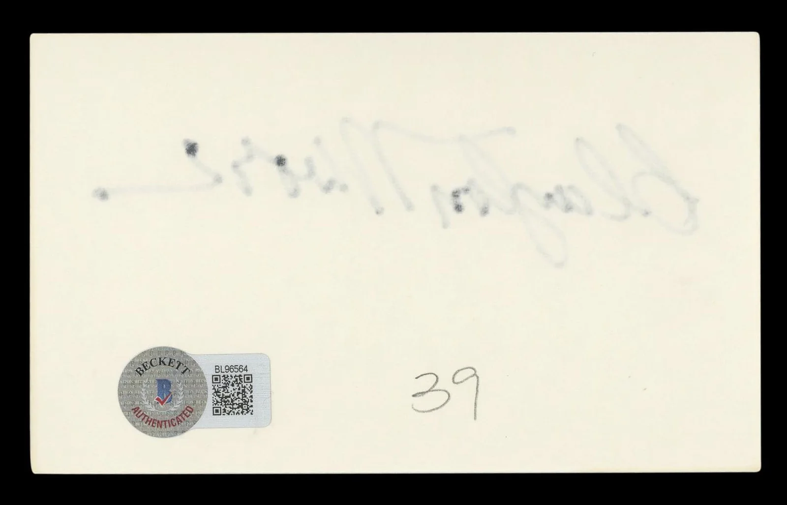 Clayton Moore — Clayton Moore The Lone Ranger Authentic Signed 3x5 Index Card BAS #BL96564, image 5