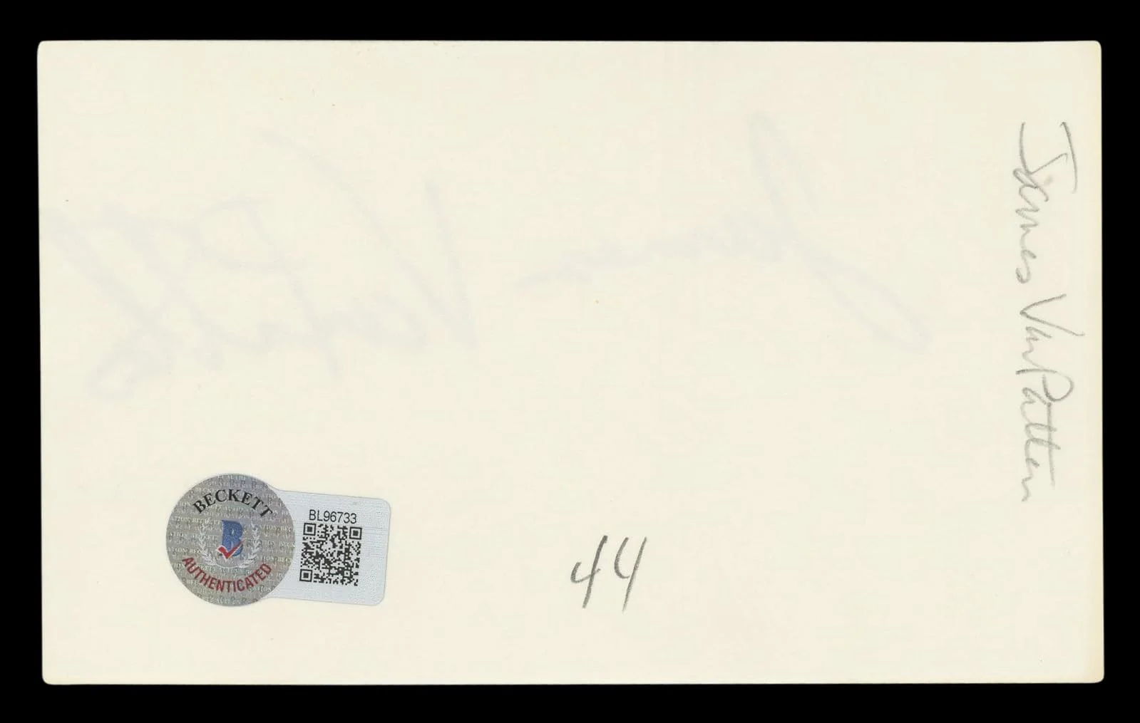 James Van Patten — James Van Patten Saw IV Authentic Signed 3x5 Index Card Autographed BAS #BL96733, image 5