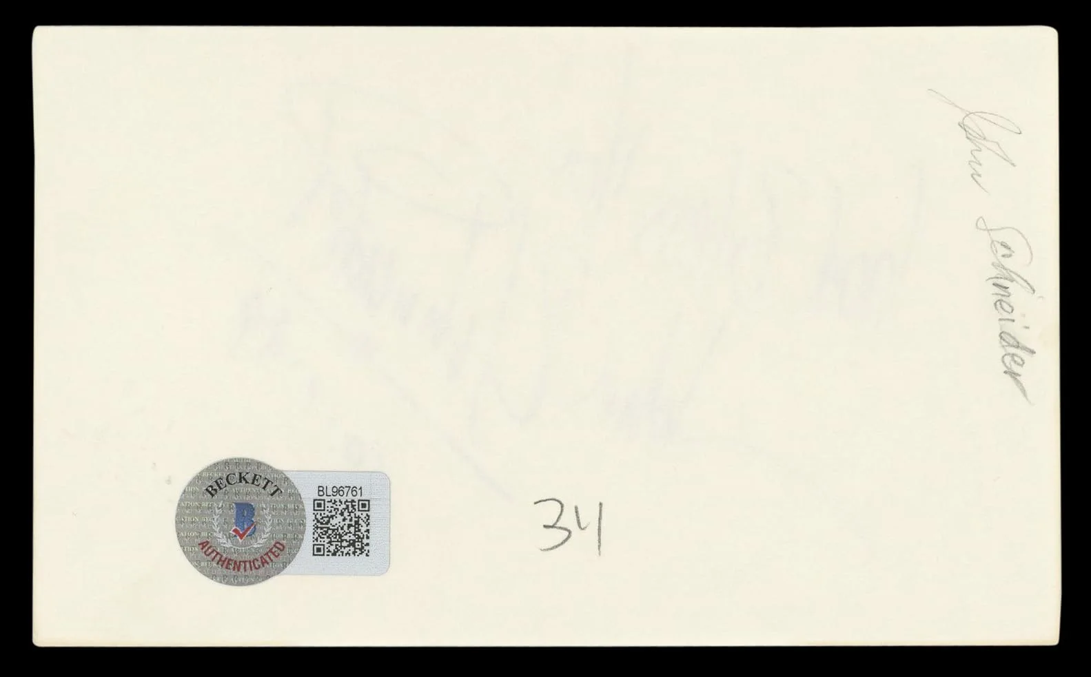 John Schneider — John Schneider "God Bless You!" Authentic Signed 3x5 Index Card BAS #BL96761, image 5