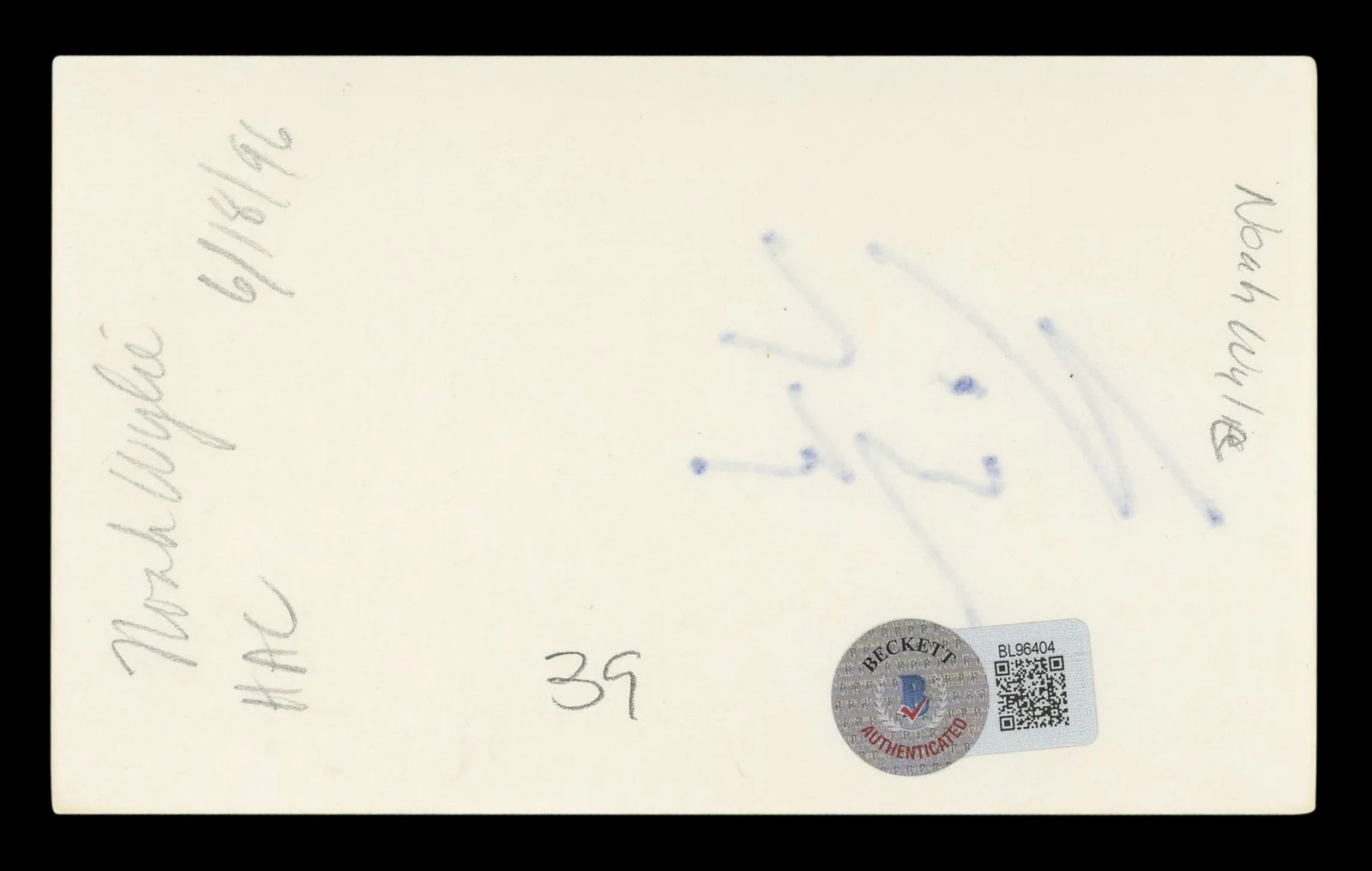 Noah Wyle — Noah Wyle ER Authentic Signed 3x5 Index Card Autographed BAS #BL96404, image 2
