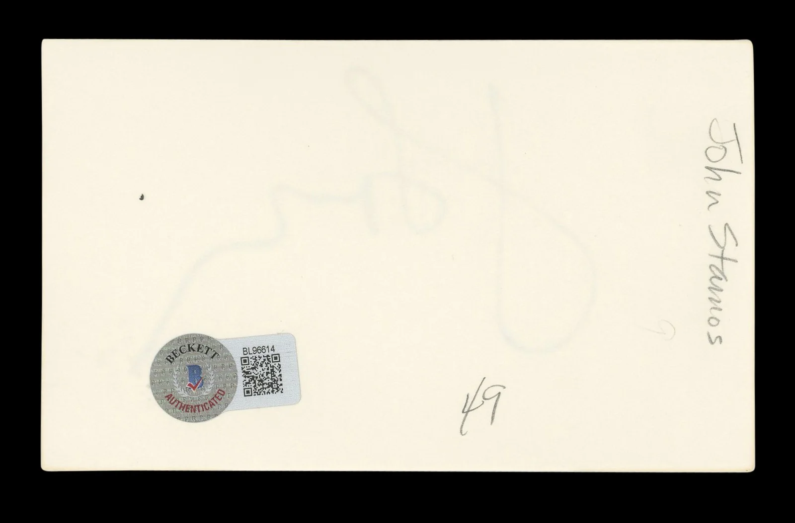 John Stamos — John Stamos Full House Authentic Signed 3x5 Index Card Autographed BAS #BL96614, image 2