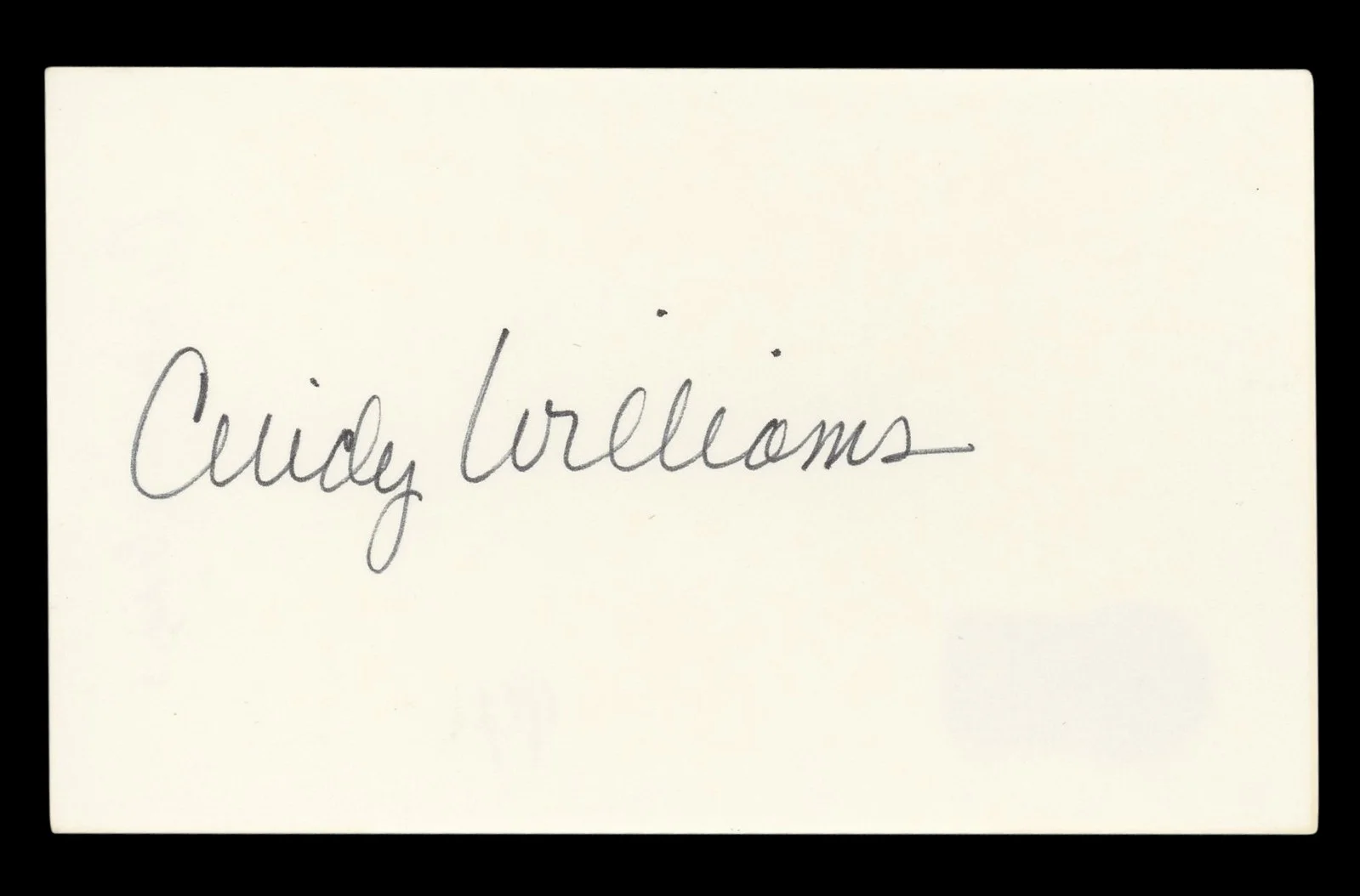 Cindy Williams — Cindy Williams Happy Days Authentic Signed 3x5 Index Card BAS #BL96544