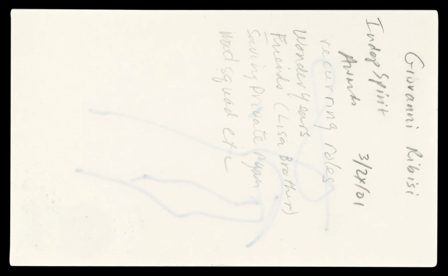Giovanni Ribisi — Giovanni Ribisi Gone in 60 Seconds Authentic Signed 3x5 Index Card BAS #BL98224, изображение 2