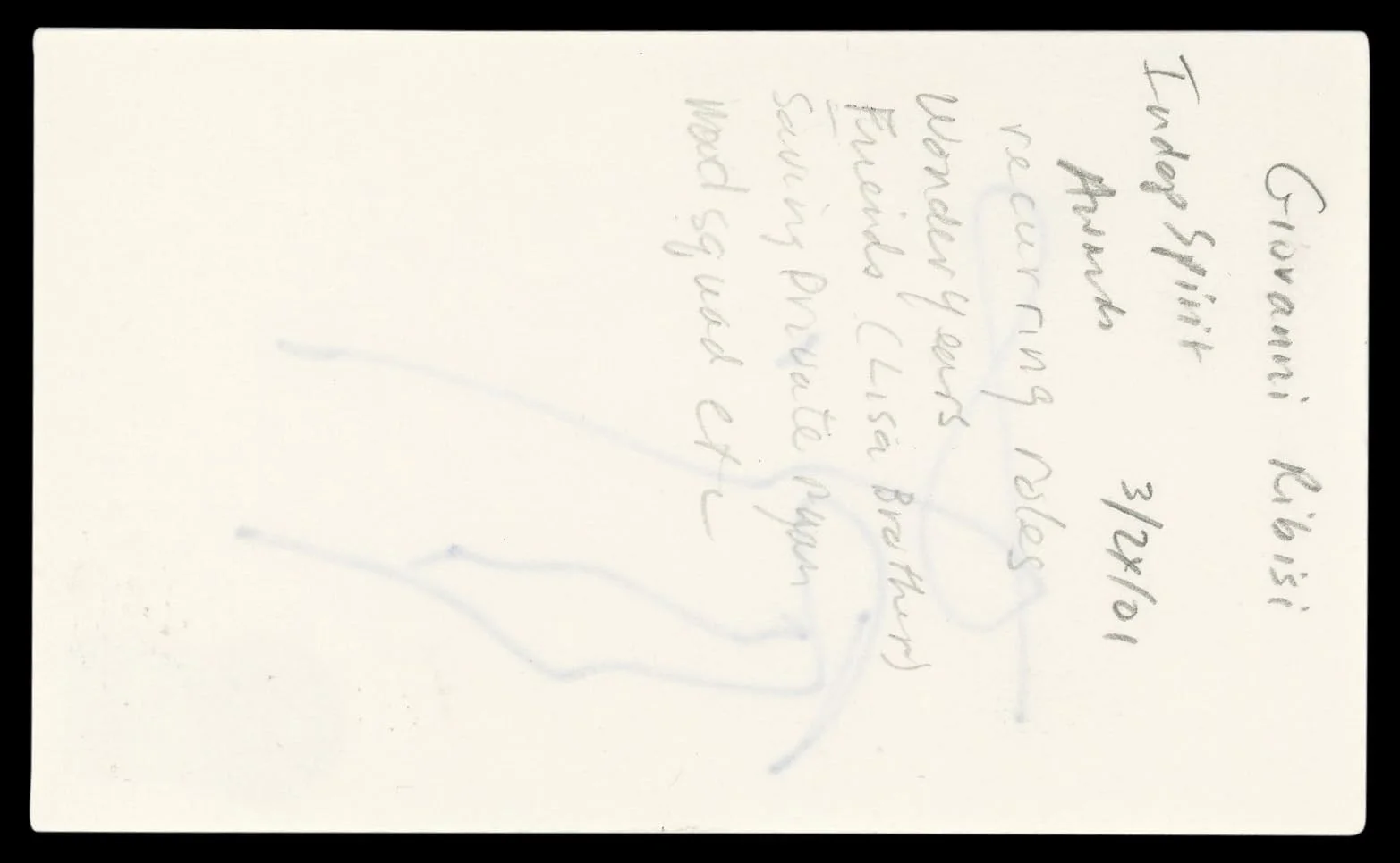 Giovanni Ribisi — Giovanni Ribisi Gone in 60 Seconds Authentic Signed 3x5 Index Card BAS #BL98224, изображение 5