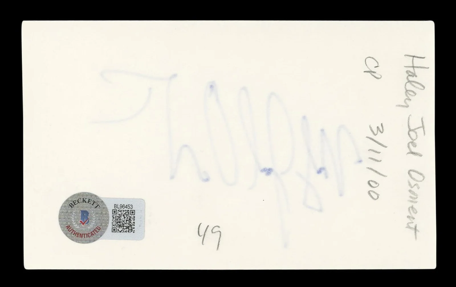 Haley Joel Osment — Haley Joel Osment The Sixth Sense Authentic Signed 3x5 Index Card BAS #BL96453, image 5