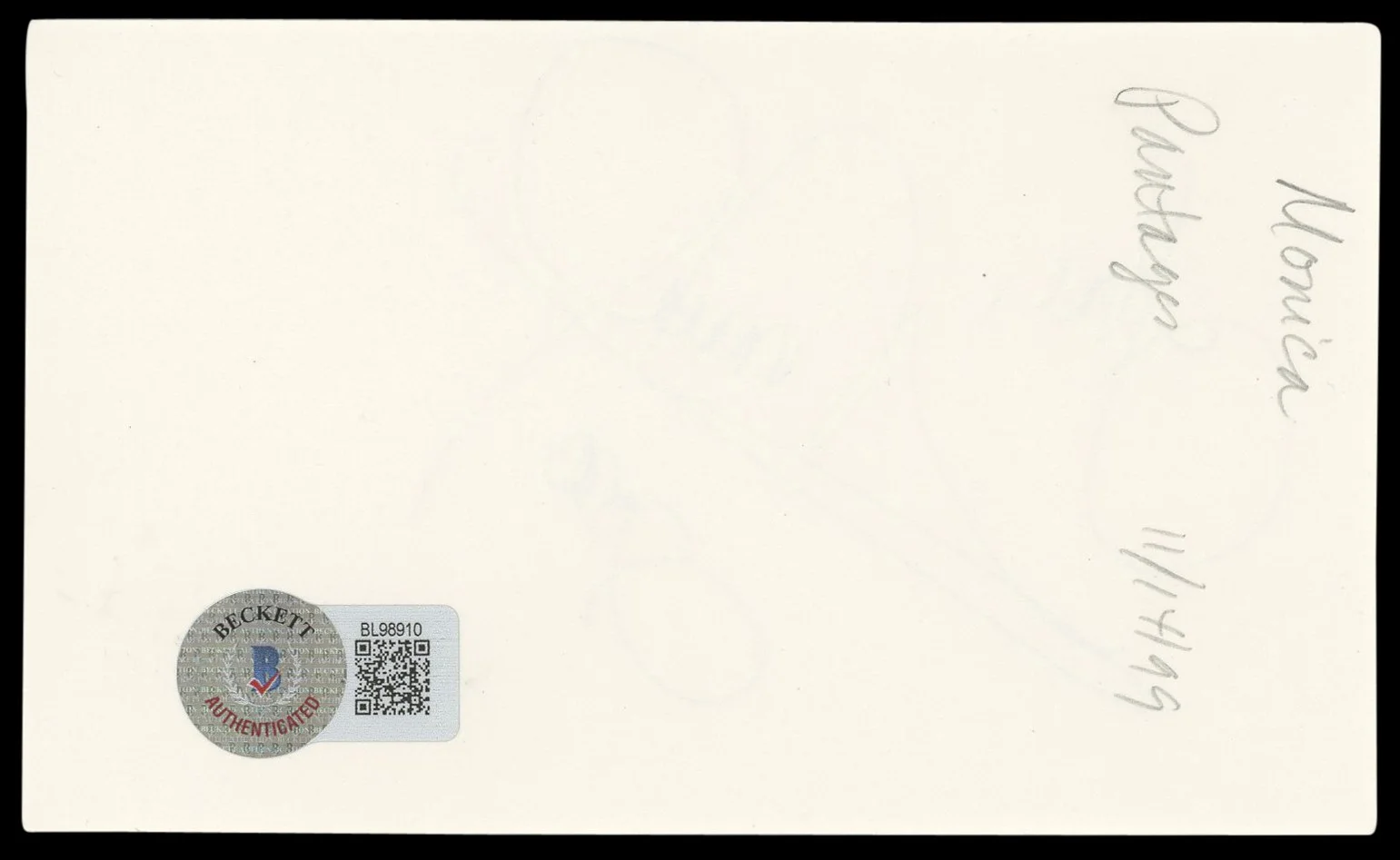 Monica Arnold — Monica Arnold Big Momma's House "Love" Signed 3x5 Index Card BAS #BL98910, изображение 2
