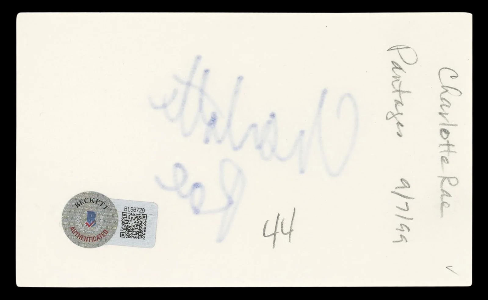 Charlotte Rae — Charlotte Rae The Facts of Life Authentic Signed 3x5 Index Card BAS #BL96729, изображение 5