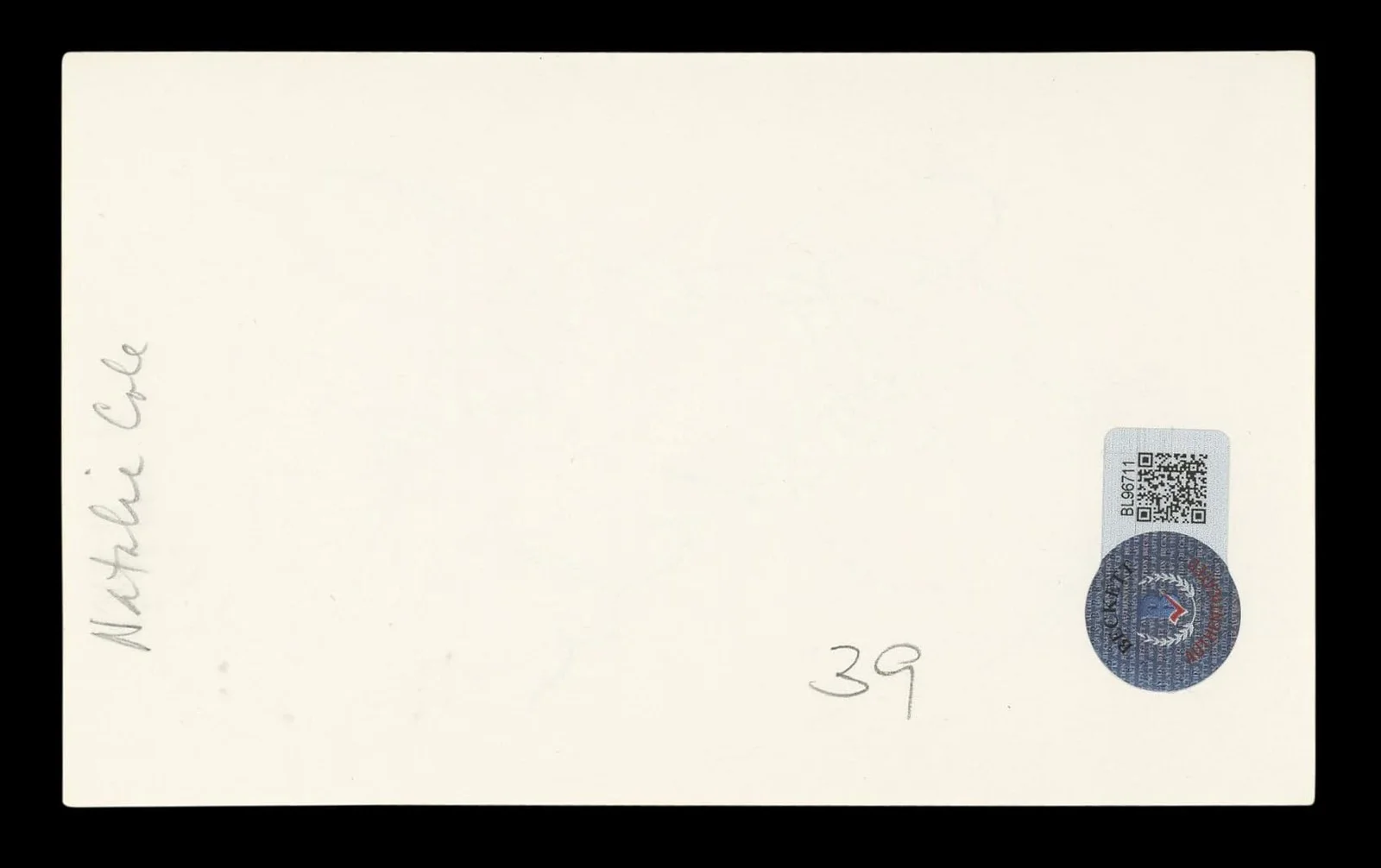Natalie Cole — Natalie Cole "Love" Authentic Signed 3x5 Index Card Autographed BAS #BL96711, image 5