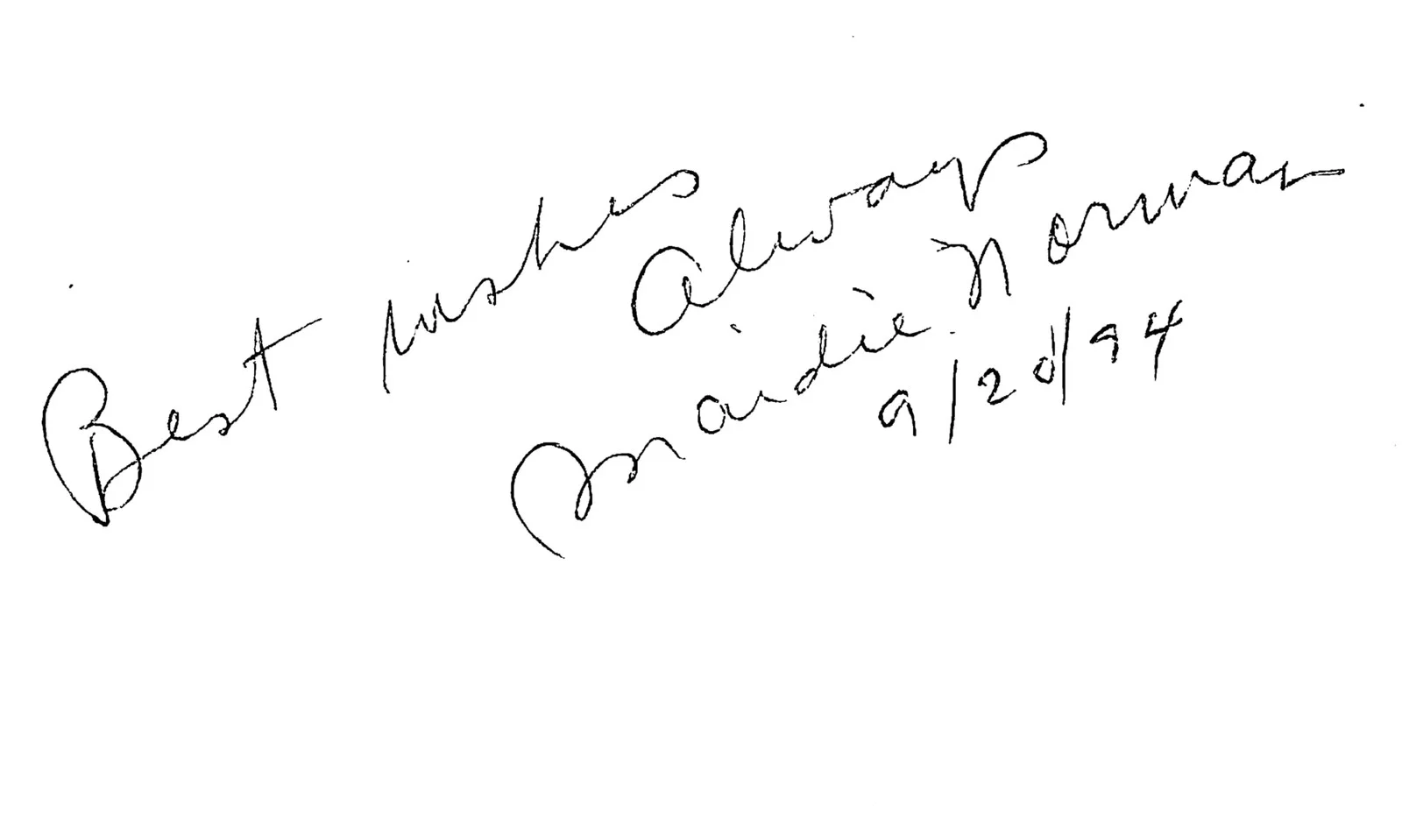 Maidie Norman — Maidie Norman What Ever Happened to Baby Jane Signed 3x5 Index Card BAS #BL96246, изображение 4