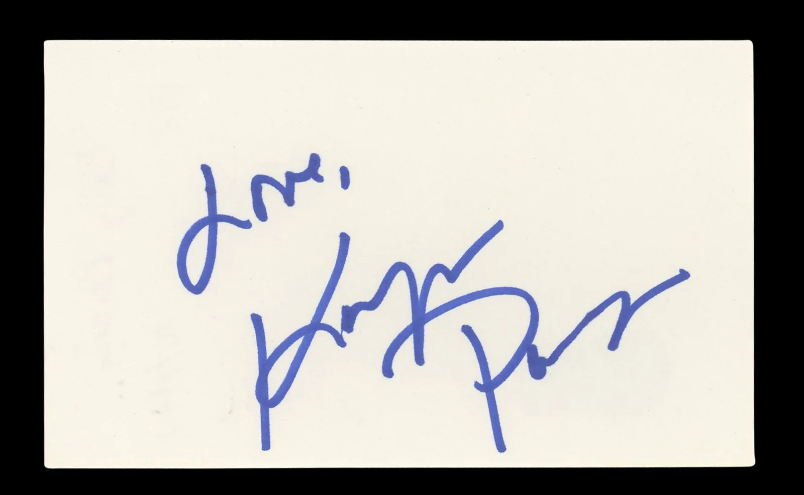 Karyn Parsons — Karyn Parsons Fresh Prince of Bel-Air "Love" Signed 3x5 Index Card BAS #BL96474