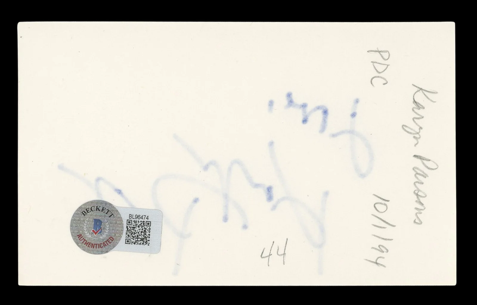 Karyn Parsons — Karyn Parsons Fresh Prince of Bel-Air "Love" Signed 3x5 Index Card BAS #BL96474, изображение 2
