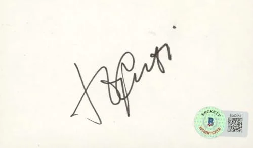 Tony Curtis — Tony Curtis Some Like It Hot Authentic Signed 3x5 Index Card BAS #BJ07057, image 2