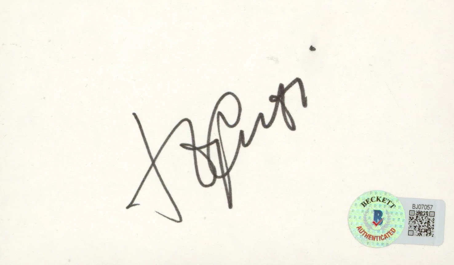 Tony Curtis — Tony Curtis Some Like It Hot Authentic Signed 3x5 Index Card BAS #BJ07057, image 3