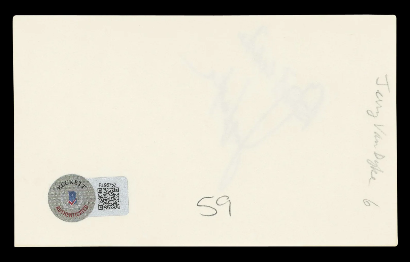 Jerry Van Dyke — Jerry Van Dyke Coach "Best Wishes" Authentic Signed 3x5 Index Card BAS #BL96752, изображение 2