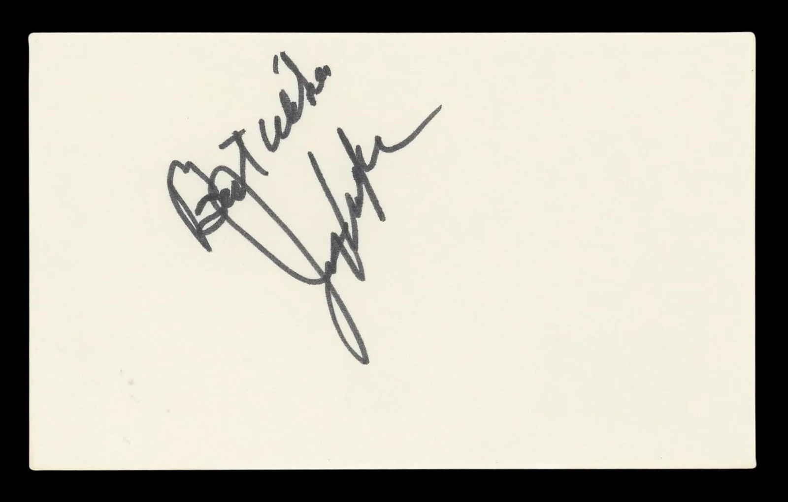 Jerry Van Dyke — Jerry Van Dyke Coach "Best Wishes" Authentic Signed 3x5 Index Card BAS #BL96752, изображение 4