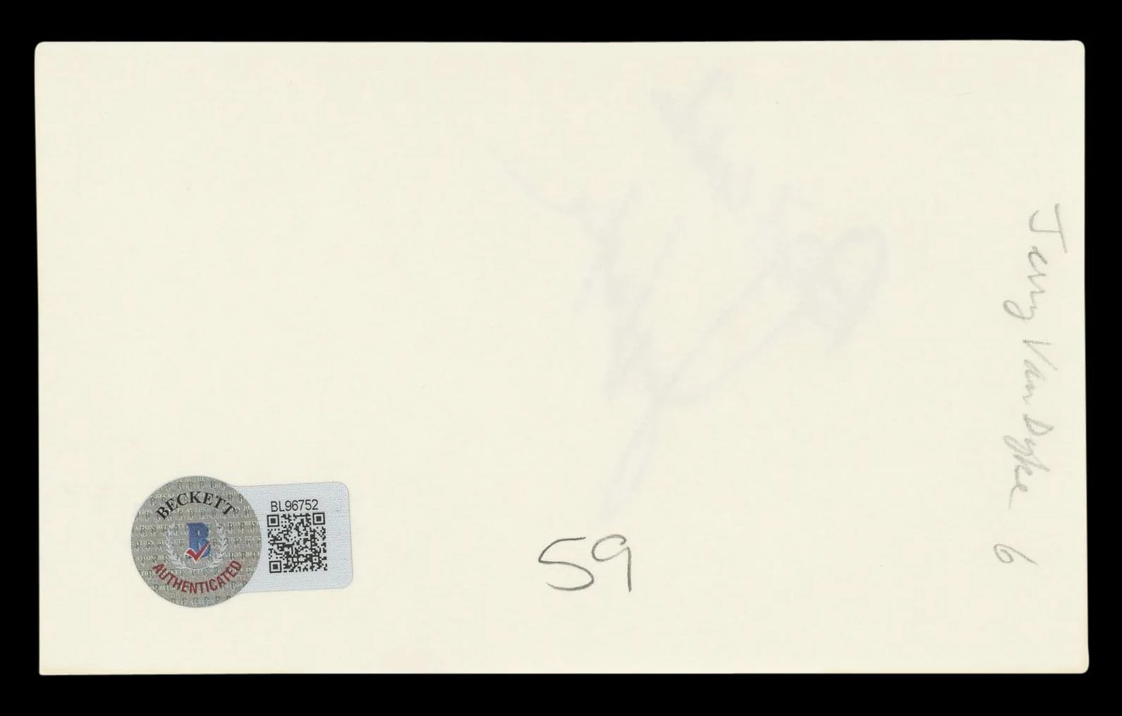 Jerry Van Dyke — Jerry Van Dyke Coach "Best Wishes" Authentic Signed 3x5 Index Card BAS #BL96752, изображение 5