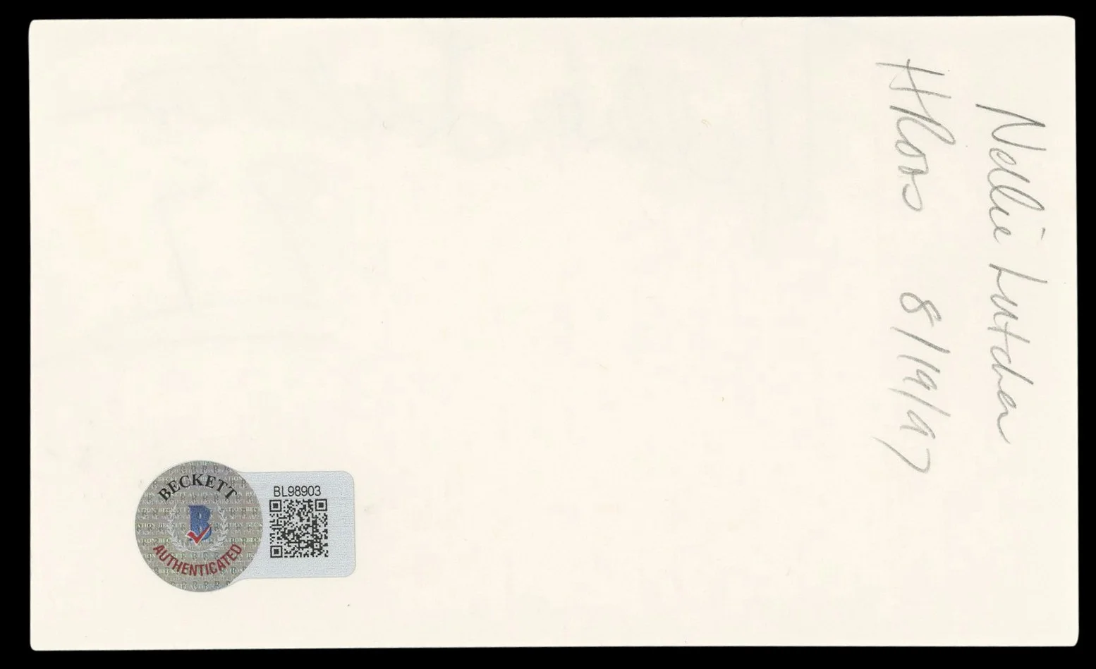 Nellie Lutcher — Nellie Lutcher Musician Authentic Signed 3x5 Index Card Autographed BAS #BL98903, изображение 2
