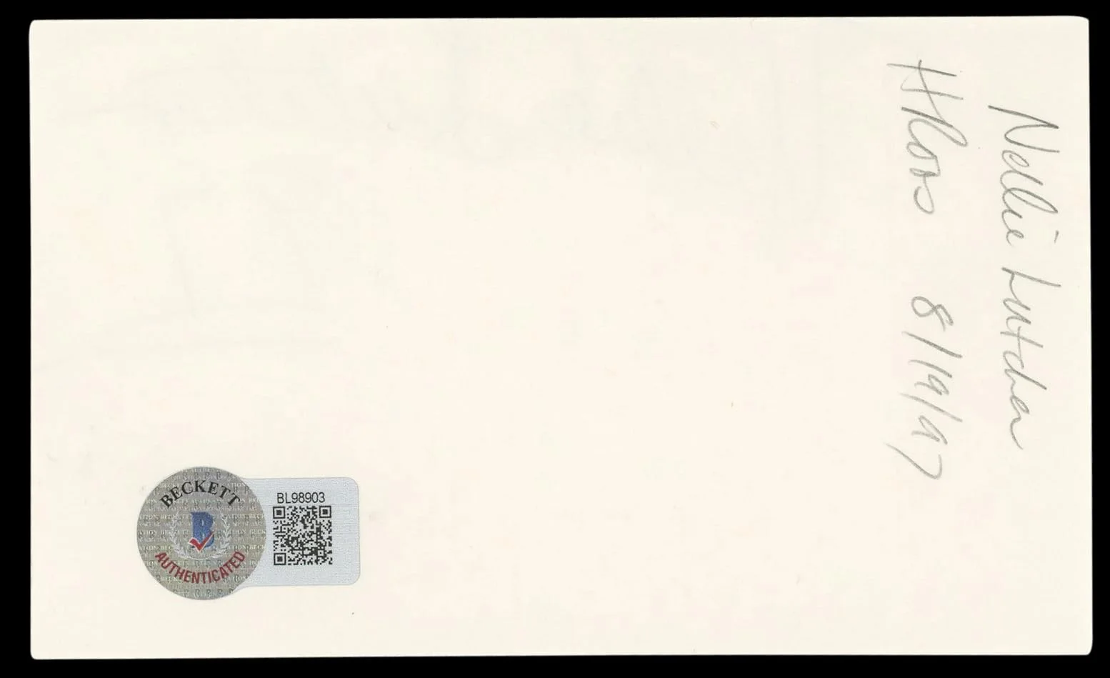Nellie Lutcher — Nellie Lutcher Musician Authentic Signed 3x5 Index Card Autographed BAS #BL98903, изображение 5