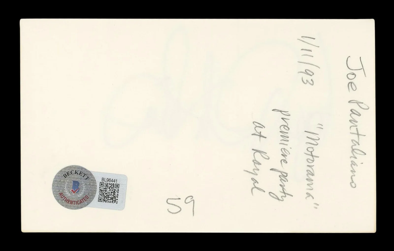 Joe Pantoliano — Joe Pantoliano The Sopranos Authentic Signed 3x5 Index Card BAS #BL96441, image 5