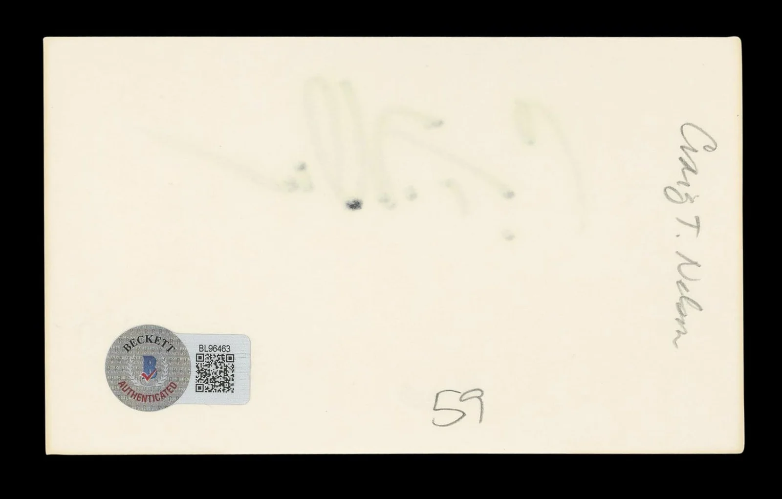 Craig T. Nelson — Craig T. Nelson Coach Authentic Signed 3x5 Index Card Autographed BAS #BL96463, image 5