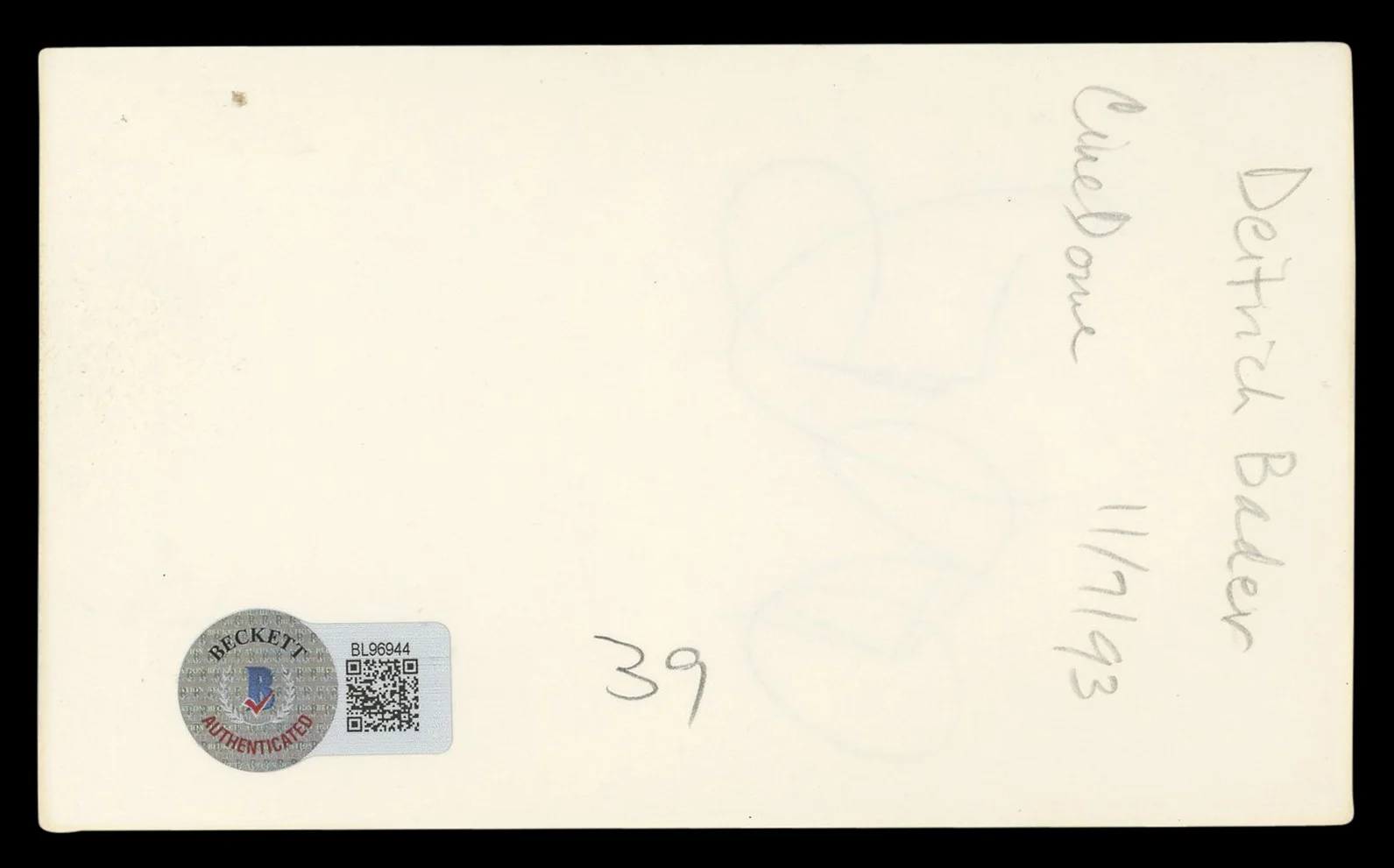 Diedrich Bader — Diedrich Bader Napoleon Dynamite Authentic Signed 3x5 Index Card BAS #BL96944, image 2