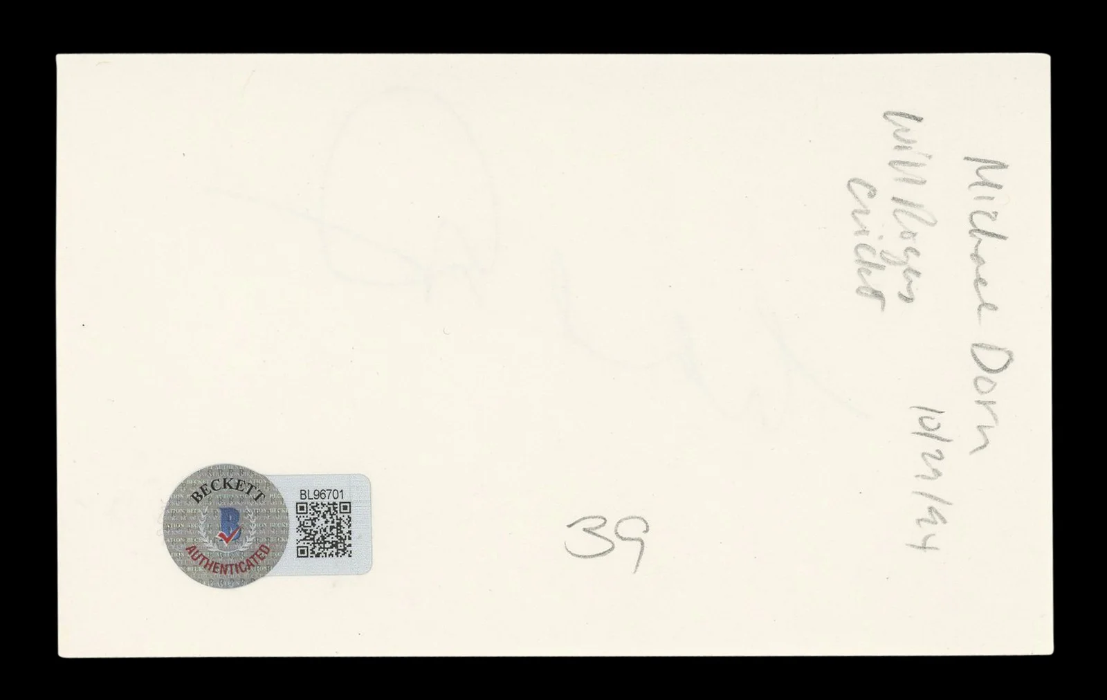 Michael Dorn — Michael Dorn Star Trek Authentic Signed 3x5 Index Card Autographed BAS #BL96701, image 2