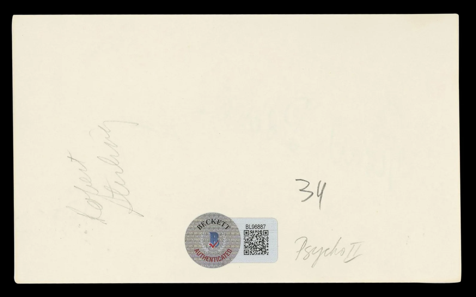 Robert Sterling — Robert Sterling Roughshod Authentic Signed 3x5 Index Card BAS #BL96887, image 2