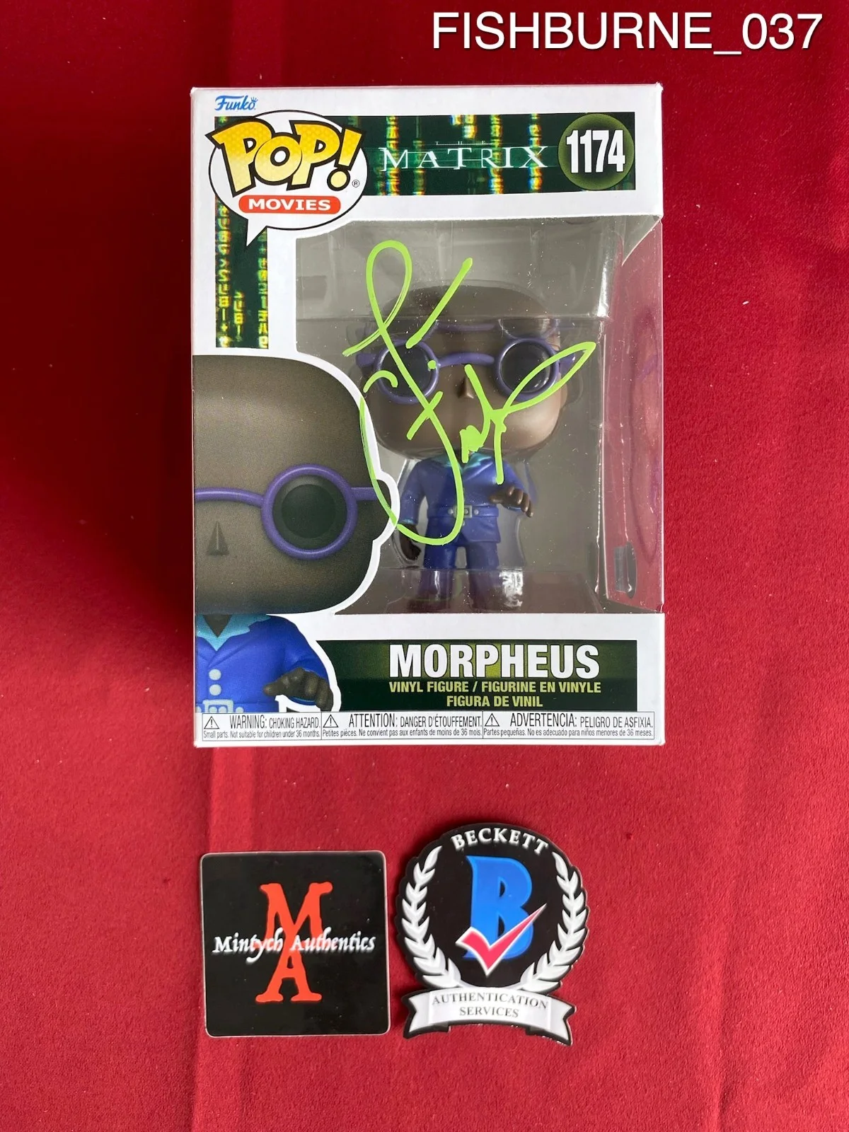Laurence Fishburne — Laurence Fishburne signed Morpheus Funko Pop #1174 The Matrix Beckett