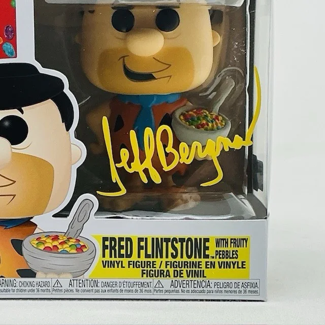 Jeff Bergman Autographed Fred Flintstone With Post Fruity Pebbles Funko Pop OCCM, изображение 2