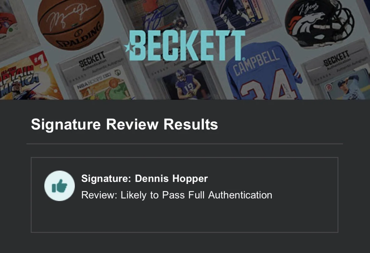 Dennis Hopper Signed Cut Autograph + 8x10 Photo Beckett - Easy Rider Blue Velvet, изображение 3