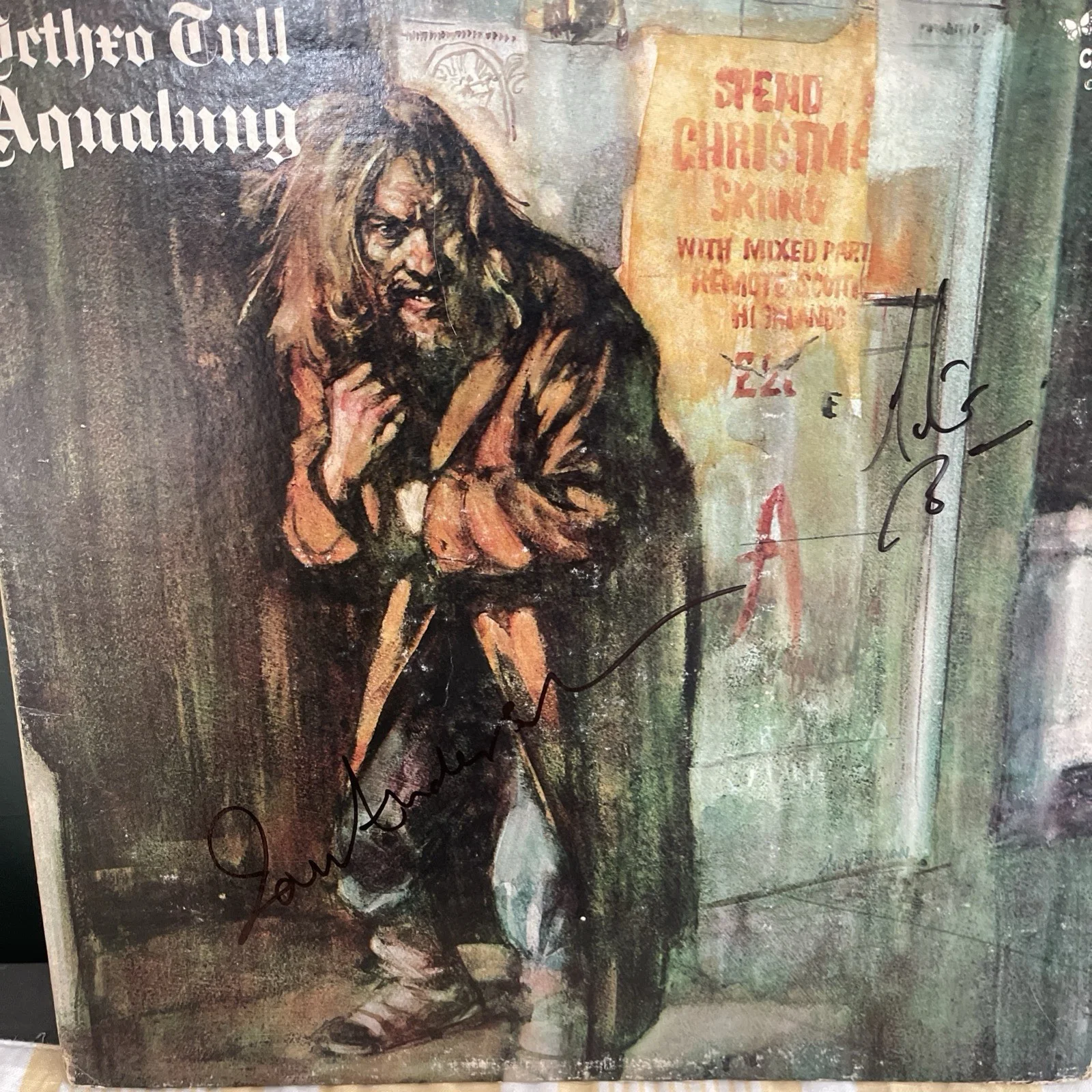 Jethro Tull IAN ANDERSON AUTOGRAPH Aqualung Signed Record Album Vintage, image 4