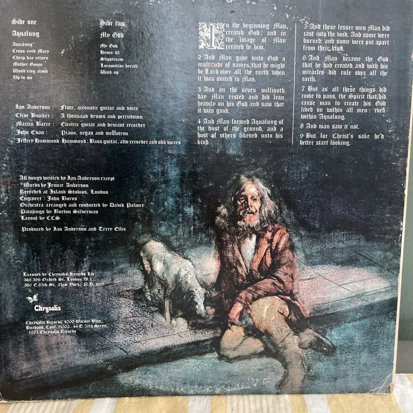 Jethro Tull IAN ANDERSON AUTOGRAPH Aqualung Signed Record Album Vintage, image 5