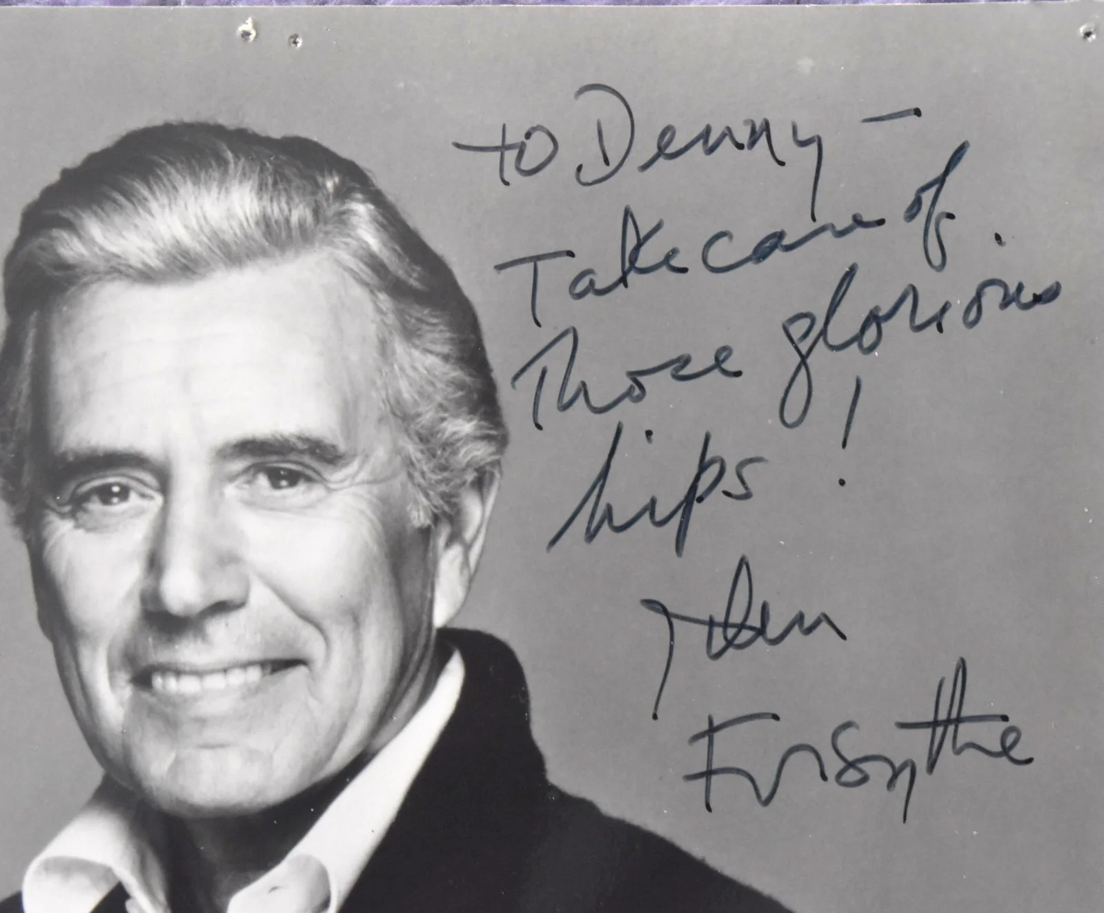 John Forsythe Hand Signed Photo 6 1/4"X9", image 2