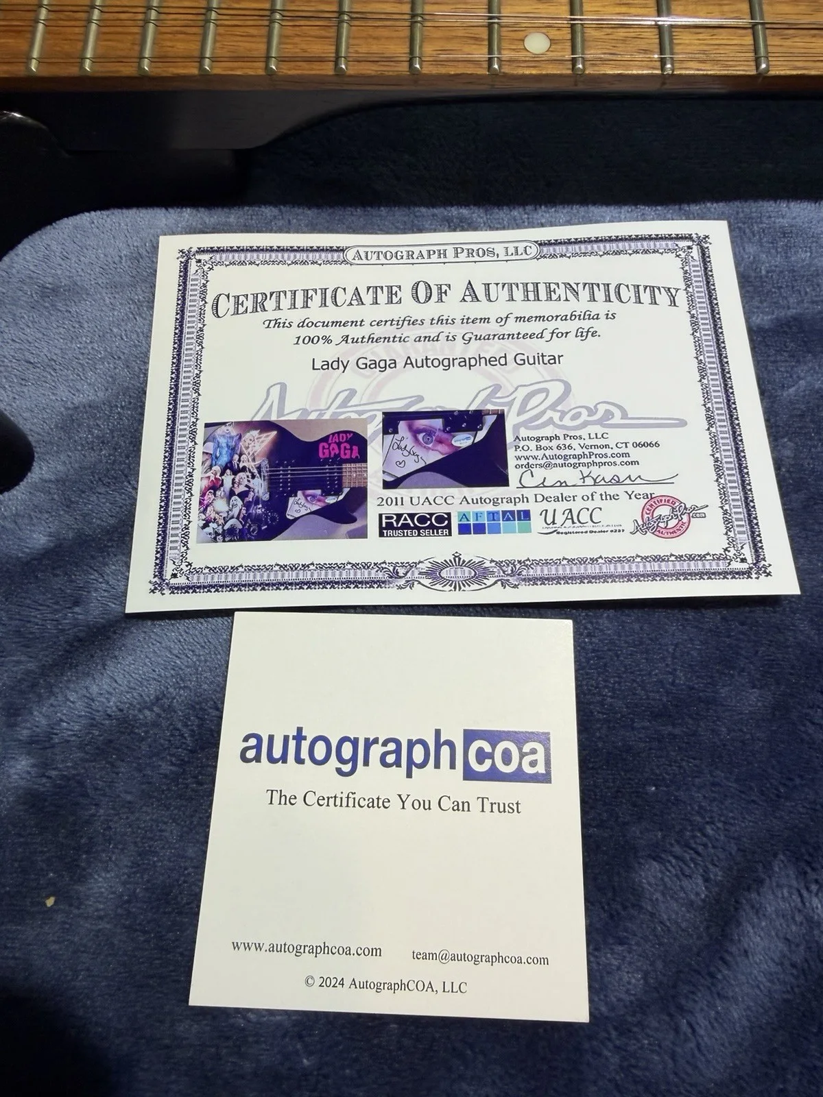 Lady Gaga Signed Custom Electric Guitar ACOA, image 4