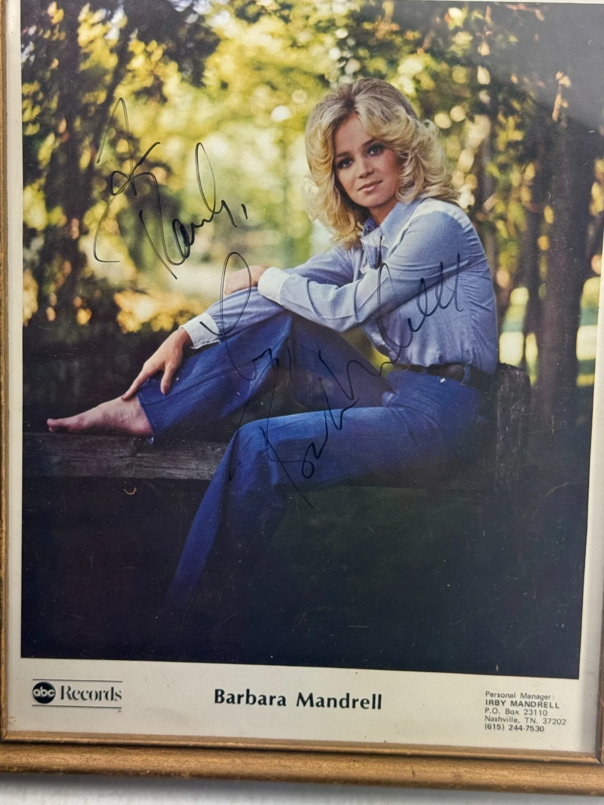 Vintage Barbara Mandrell Signed Lithograph – ABC Records Promo – Country Music, image 2