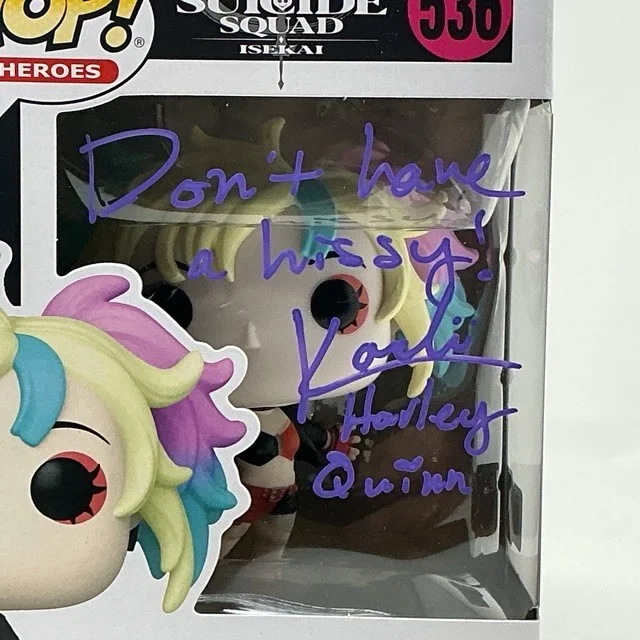 Karlii Hoch Autographed Harley Quinn DC Suicide Squad Isekai Funko Pop #536 OCCM, изображение 2
