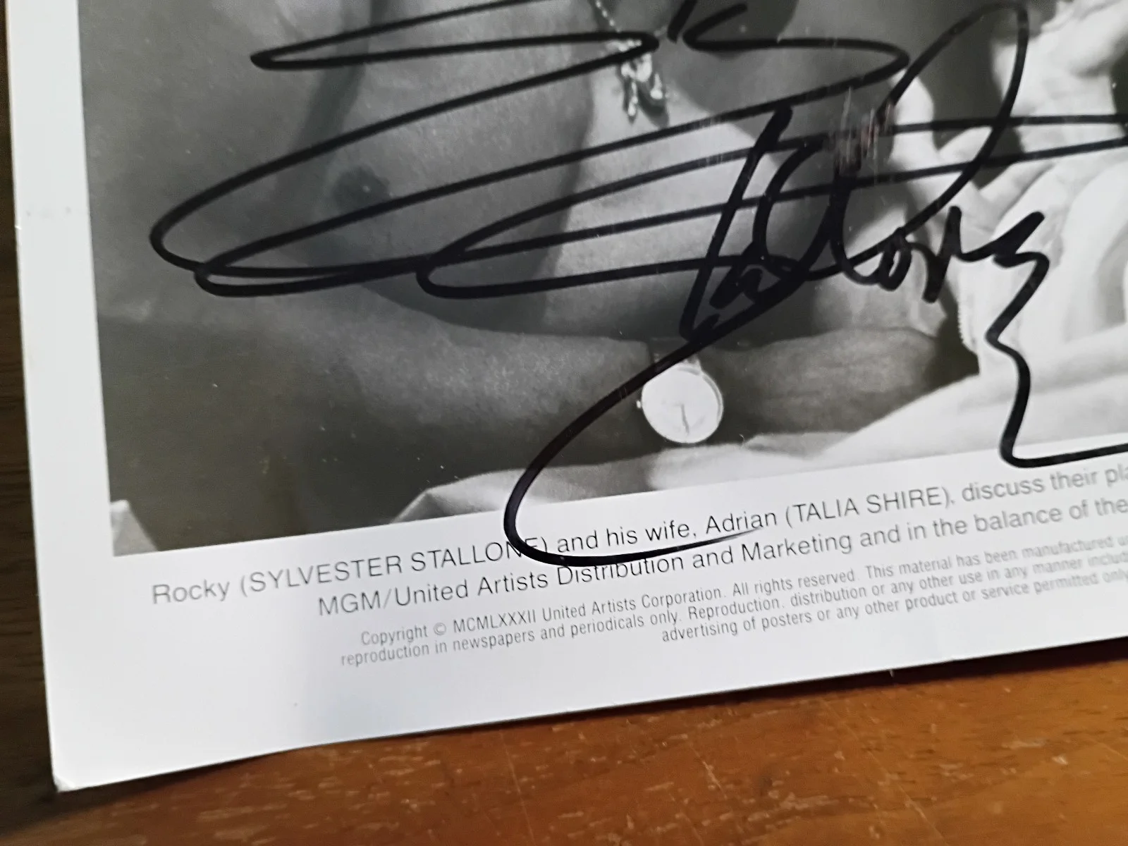 ORIGINAL ROCKY III SIGNED SYLVESTER STALLONE & TALIA SHIRE B/W FILM PHOTO STILL, изображение 3