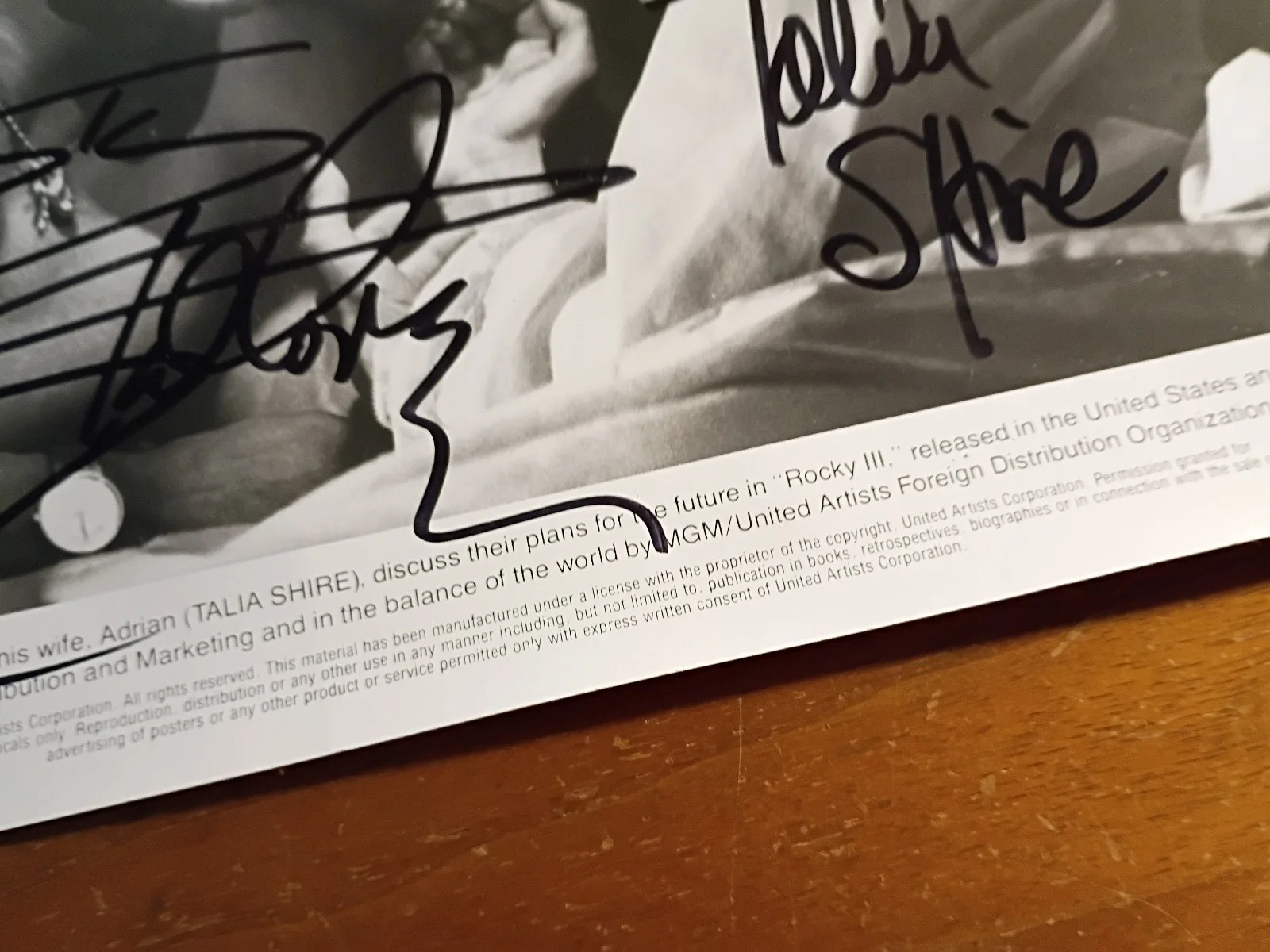 ORIGINAL ROCKY III SIGNED SYLVESTER STALLONE & TALIA SHIRE B/W FILM PHOTO STILL, изображение 5