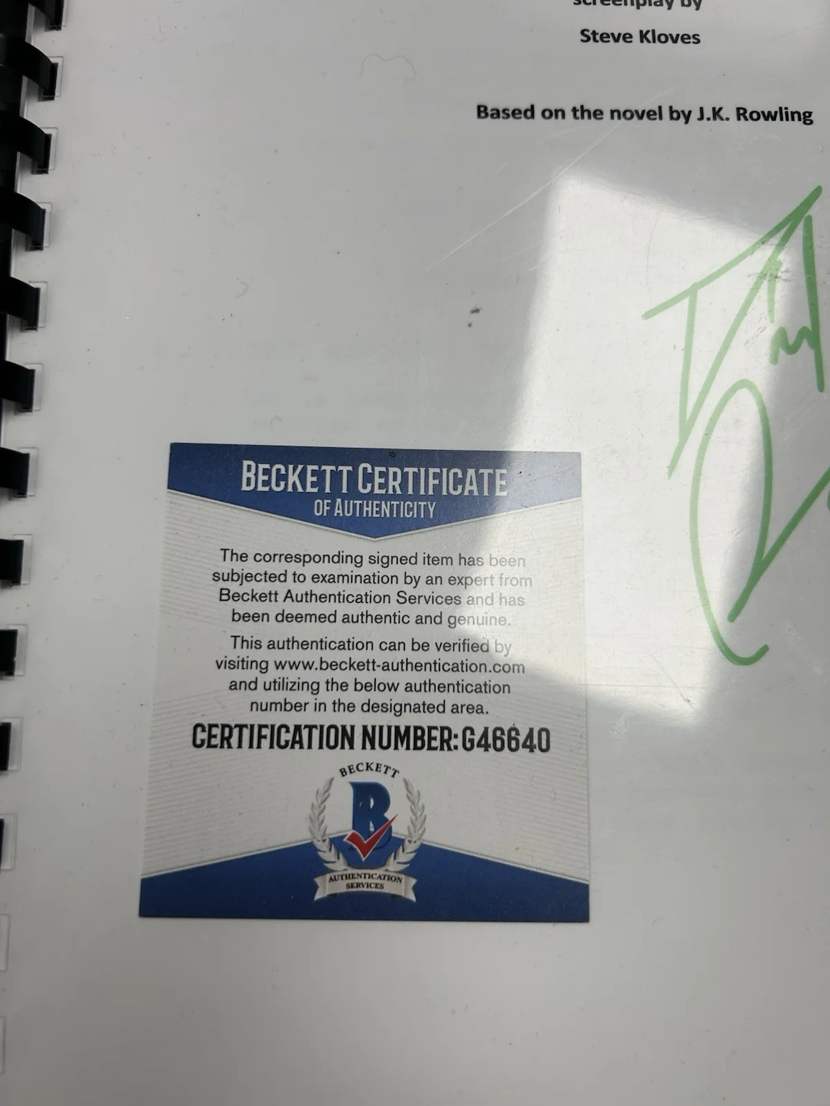 DANIEL RADCLIFFE — DANIEL RADCLIFFE AUTOGRAPH HARRY POTTER SIGNED MOVIE SCRIPT BAS BECKETT, image 2