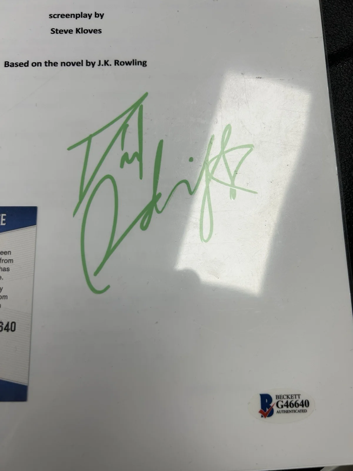 DANIEL RADCLIFFE — DANIEL RADCLIFFE AUTOGRAPH HARRY POTTER SIGNED MOVIE SCRIPT BAS BECKETT, image 3