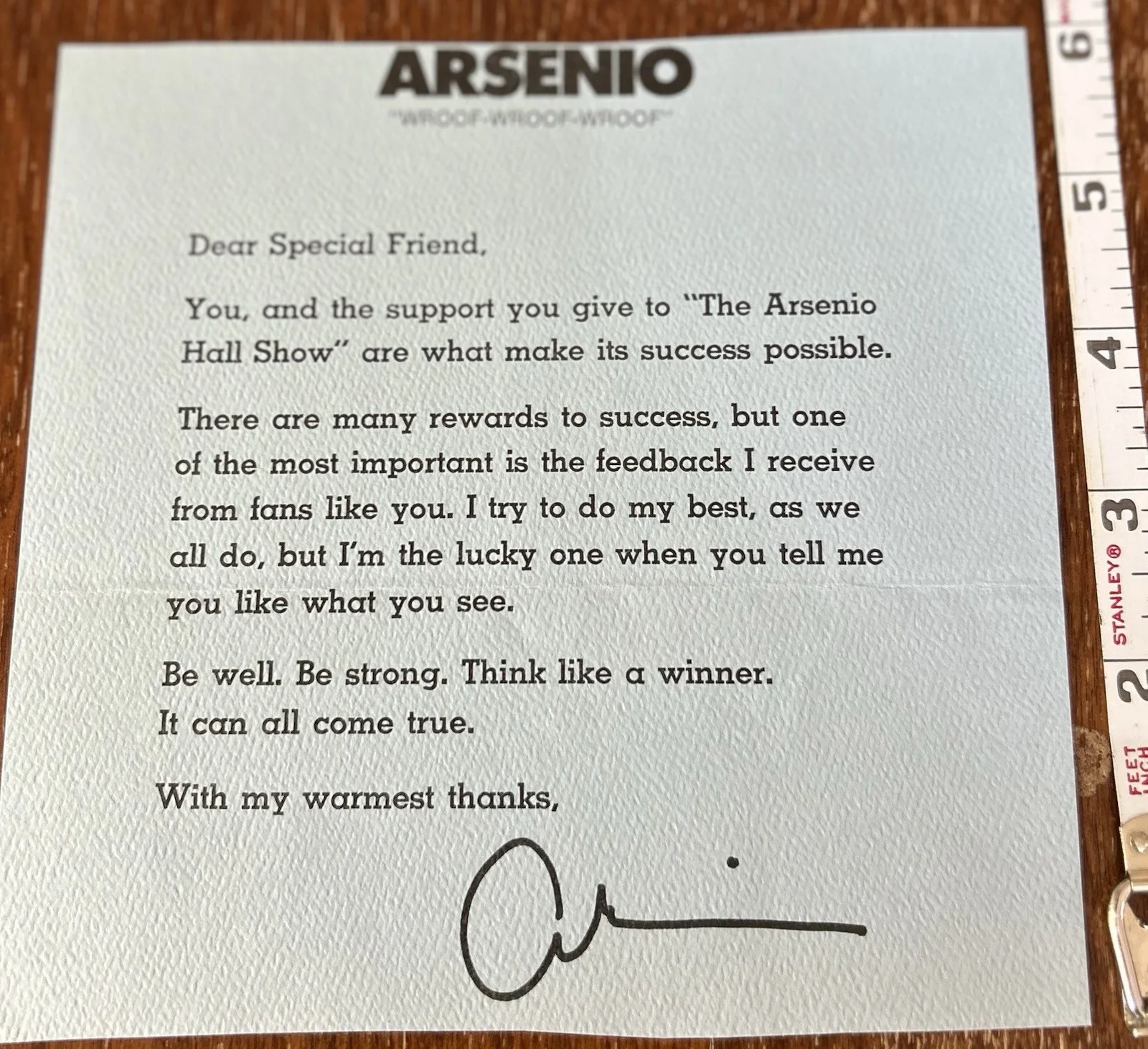 Arsenio Hall — Arsenio Hall Autograph + Fan Letter, image 5