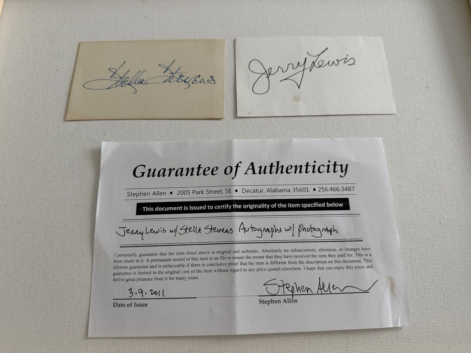 Jerry Lewis & Stella Stevens Autograph, image 2