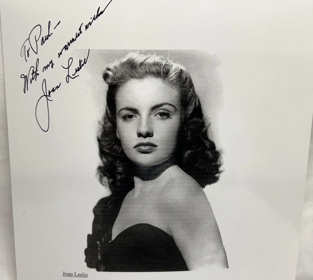Joan Leslie — Joan Leslie American Actress 5x7 Black White Photograph Signed Personalized, изображение 2