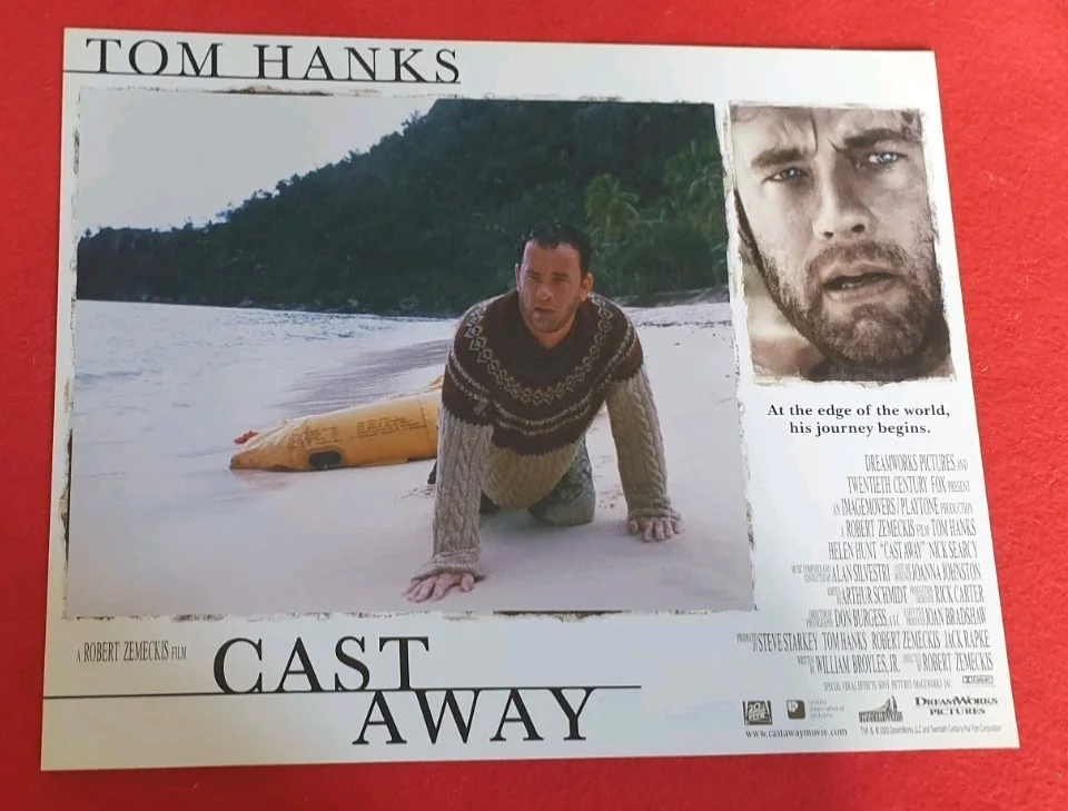 Cast Away (2000) Original UK Lobby Cards Set of 8 14x11 Tom Hanks Film Stills, изображение 2