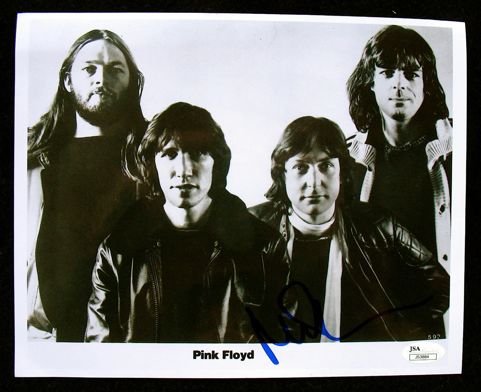 PINK FLOYD~NICK MASON Autographed Drumhead & Picture Display With 2 JSA COA's, image 2