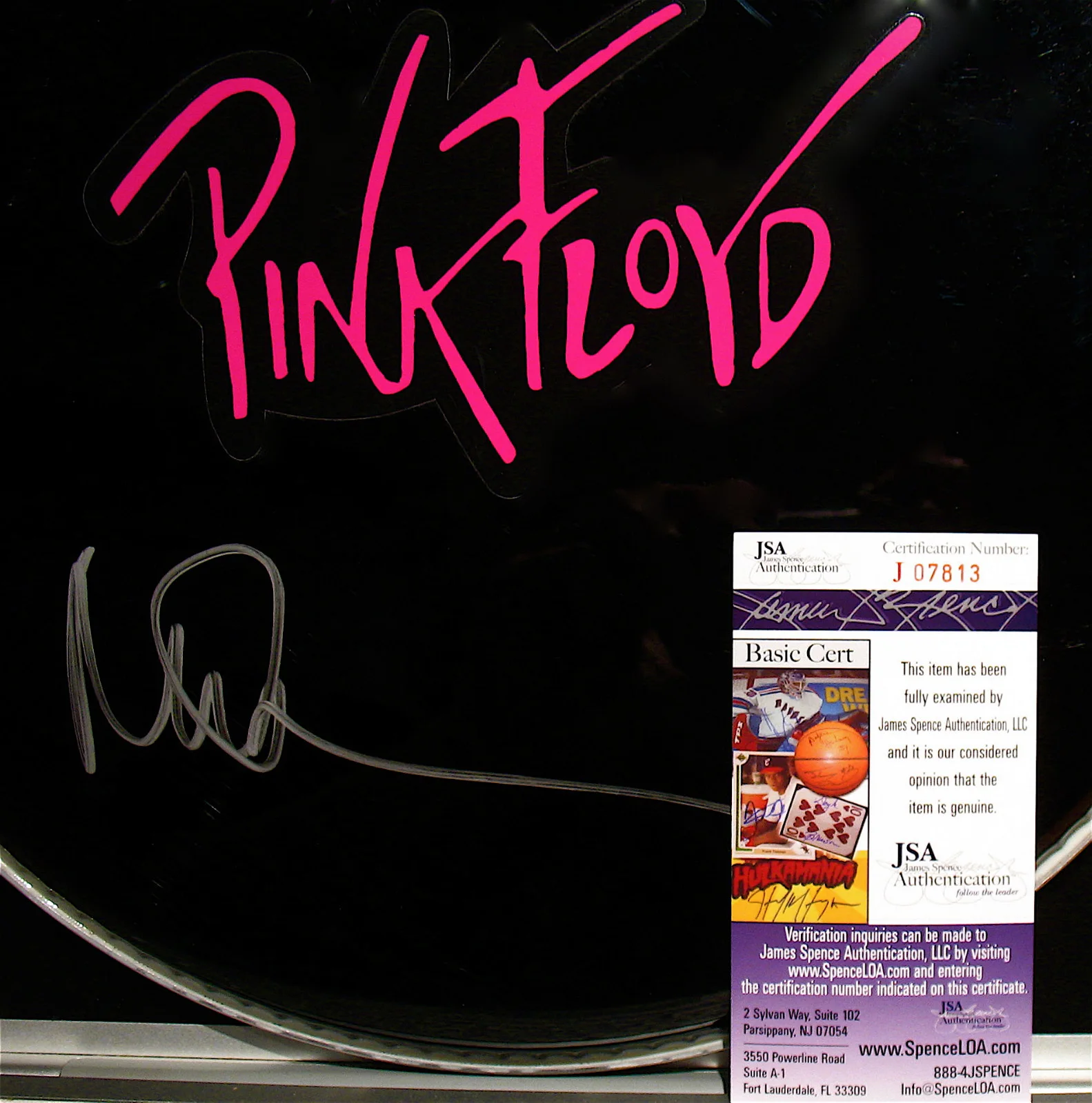 PINK FLOYD~NICK MASON Autographed Drumhead & Picture Display With 2 JSA COA's, image 3